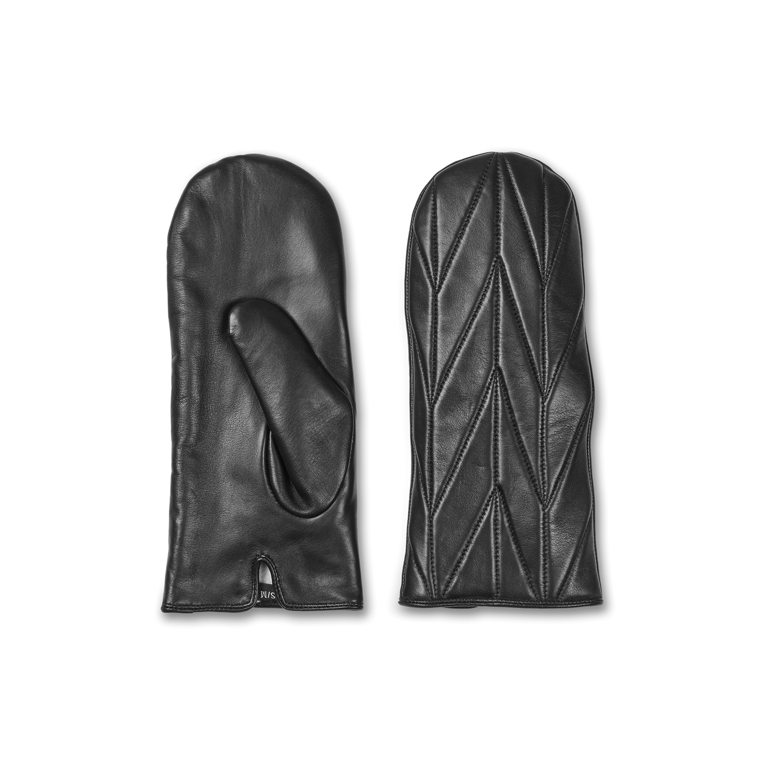 Day Leather Quilt Mitten Black Votter